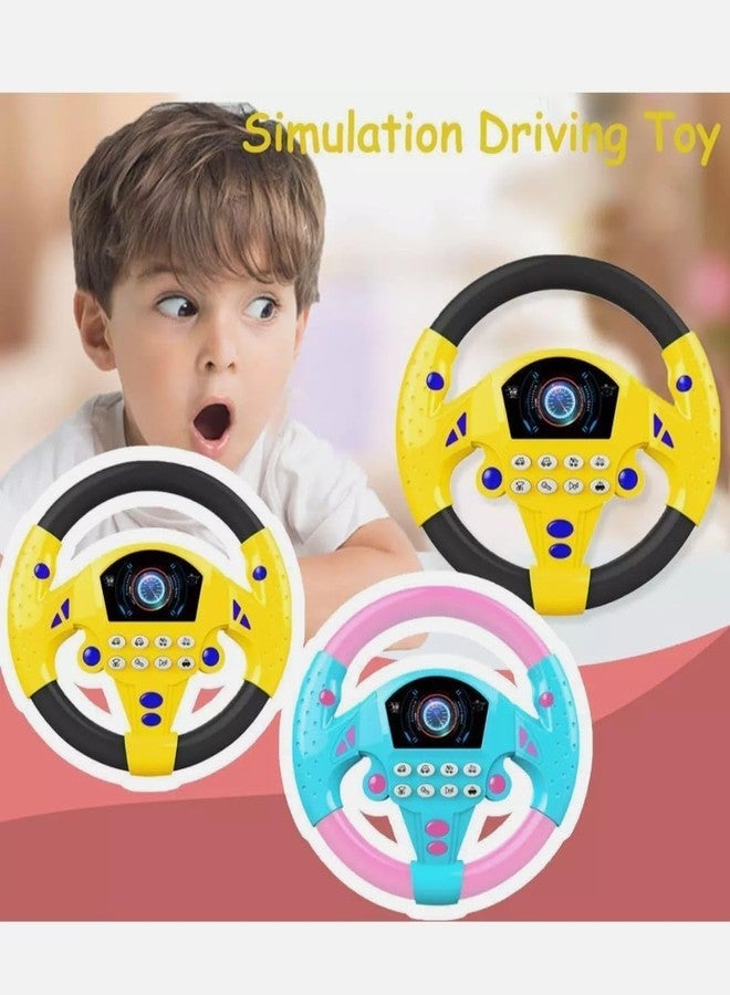 lizepto Kids Driving Steering Wheel Funny Interactive Driving Wheel with Music (YELLOW) - Image 2